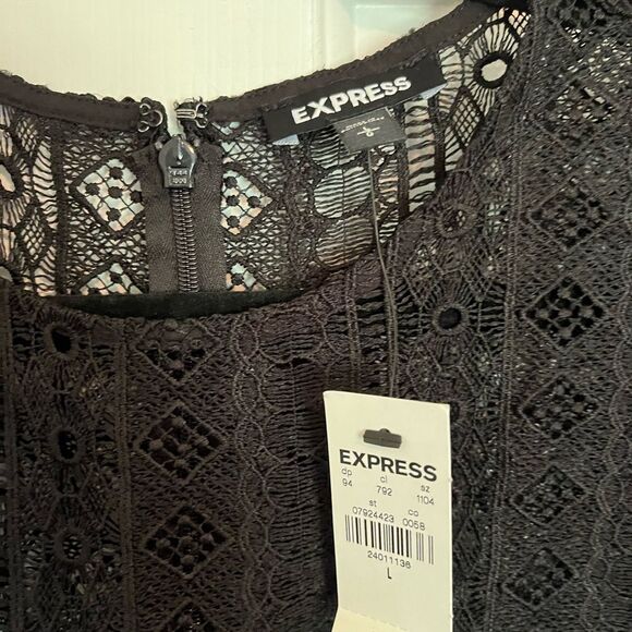 (A) Black express dress size large new with tags - Picture 3 of 5